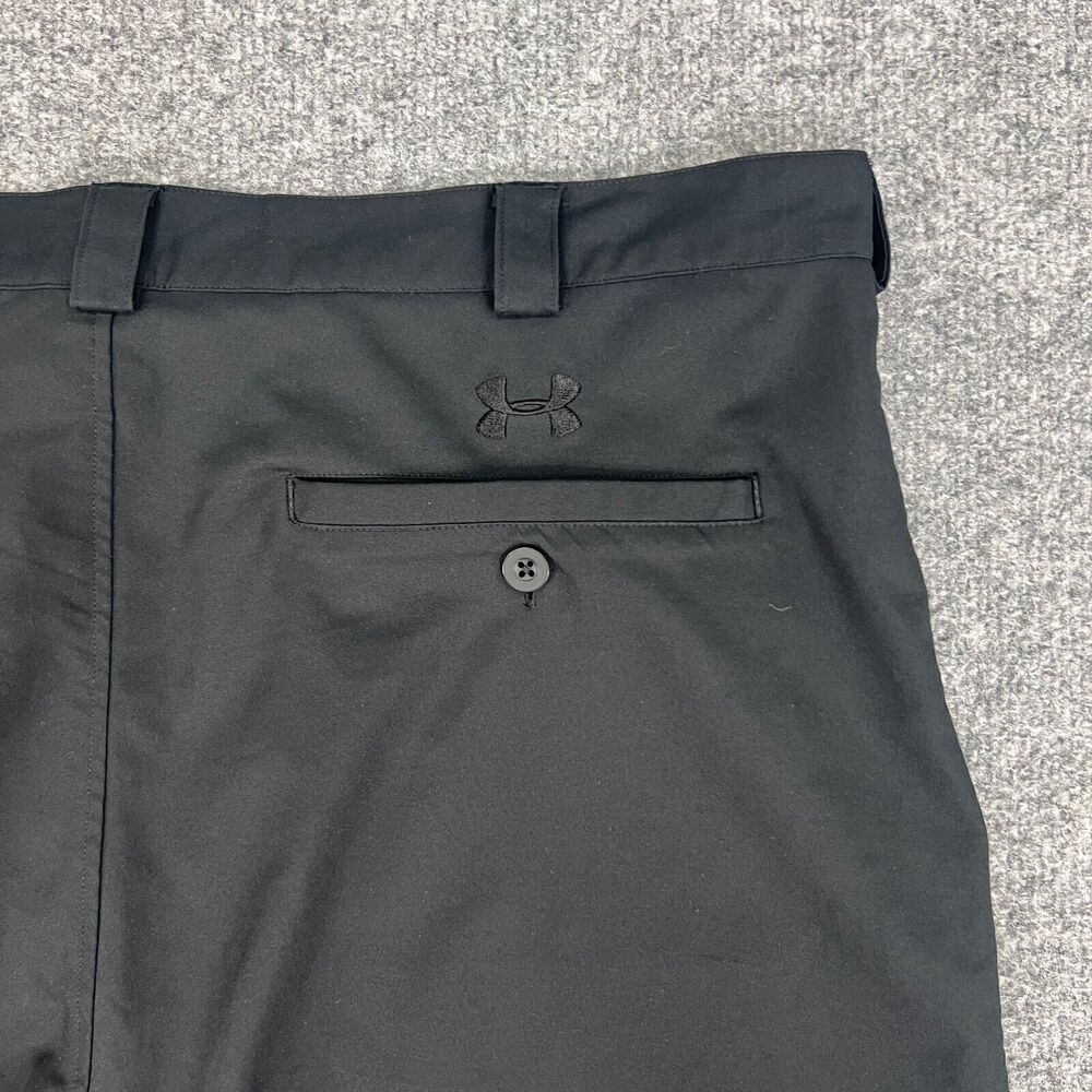 Vintage Under Armour Shorts Mens 38 Black Pleated High Rise Performance Golf - Picture 9 of 11